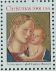 Madonna & Child (Christmas Book) 1991 Madonna & Child Christmas / Book of 20 - Commemorative Stamp 1991